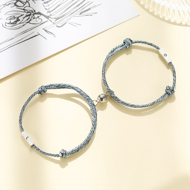 Lovely Romantic Magnet Couple Bracelet.