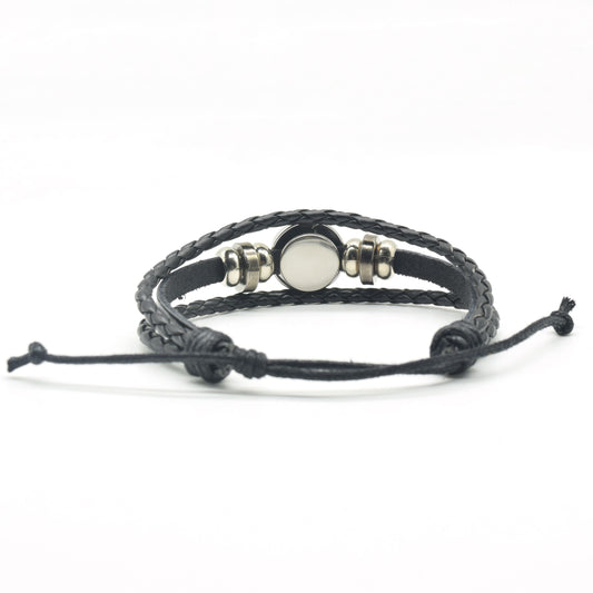 12 Zodiac Signs Constellation Charm Bracelet Men Women Fashion Multilayer Weave leather Bracelet & Bangle