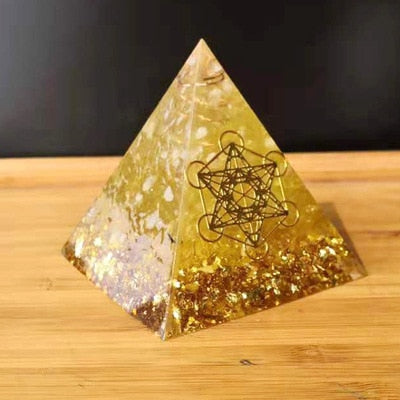 Lovely Tree of Life Orgonite Pyramid Amethyst Peridot Chakra Healing Crystal ☯☮☪