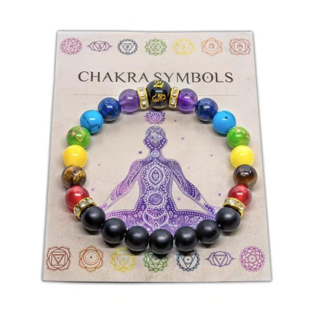 Chakra Oil Diffuser beaded bracelet with Healing energy Handmade with real Natural Crystals and LAVA Stones.