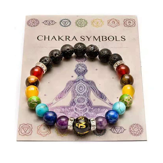 Chakra Oil Diffuser beaded bracelet with Healing energy Handmade with real Natural Crystals and LAVA Stones.